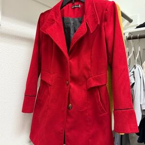 Elegant Red Trench Coat for Women